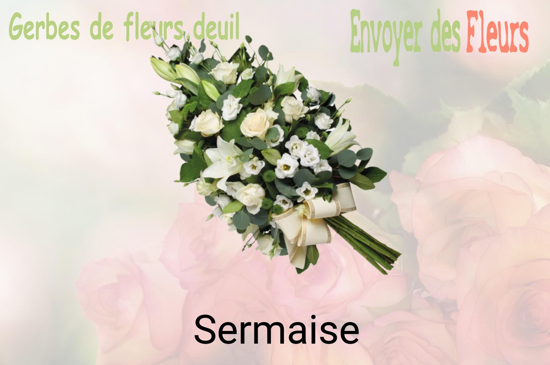 Gerbe de fleurs de deuil livrée à Sermaise
